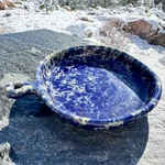 Bennington Potters Stoneware Dish, Blue Sponge Glaze Pottery Serving. Fixed Price $43.00.