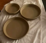 Pampered Chef Stoneware Baker Baking Deep Dish Round Set Of 3 Family Heritage. Fixed Price $44.95.