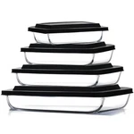 Eatex 8-PIECE Deep Glass Casserole Dishes For Oven With Plastic Lids, Baki. Fixed Price $148.79.