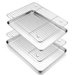 P&p Chef 12.5" Stainless Steel Toaster Oven Pan Rack Set - 4 Pcs. Fixed Price $43.09.