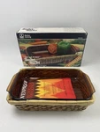 Vintage Anchor Hocking Ovenware 1.5 Qt Casserole W/fiber Basket M400 824A. Fixed Price $29.95.