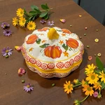 Temptations Pumpkin Shaped Casserole Dish With Lid. Fixed Price $24.99.