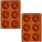 Wilton Non-stick Food-grade Silicone Donut Pans, Baking 6-CAVITY, Orange. Fixed Price $21.99.