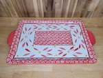 Temptations Old World Red Baking Serving Cookie Tray Platter W/handles. Fixed Price $24.99.