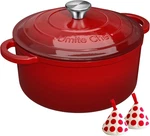 Enameled Cast Iron Dutch Oven - 5QT With Lid & Cotton Potholders. Fixed Price $90.34.