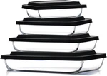 Eatex 8-PIECE Deep Glass Casserole Dishes For Oven With Plastic Lids, Baki. Fixed Price $62.99.