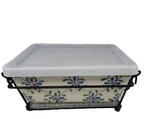Temptations By Tara Trellis Bakeware W/lid, Wire Rack, Trivet Rectangle 1 Qt New. Fixed Price $21.97.