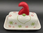 Temptations Winter Whimsy Gnome Butter Dish Lid Snowflakes Elf Christmas Read. Fixed Price $19.99.