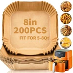 200PCS Fryer Liners, 8.7" Square Parchment Disposable Paper For Air.... Fixed Price $19.74.
