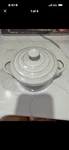 Creuset Round White Enameled Cast Iron Casserole/dutch Oven W/ Lid 2PC. Fixed Price $293.38.
