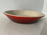 Creuset Red Enameled Stoneware Pie Plate Baking Dish 9.75. Fixed Price $39.95.