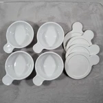 Corningware French White Stoneware Bowls Set Of 4 15OZ Handled With Plastic Lids. Fixed Price $39.99.