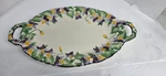 Temptations Figural Floral Oval Handled Platter Serving Tray Embossed. Fixed Price $20.00.