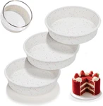 Sj 8 Inch Silicone Round Cake Pan With Metal Reinforced Frame Set Of 3, Nonstick. Fixed Price $25.57.