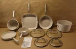 Kitchenaid 10PC Ceramic Cookware Set Induction White Box Damage, Porcelain. Fixed Price $129.99.