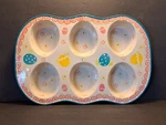 Temptations By Tara Old World Easter Egg Hunt Baking Dish Tray Cup Cake Muffin. Fixed Price $60.00.