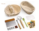 Rorecay Bread Proofing Basket Set, 9" Round & 10" Oval Banneton With Tools. Fixed Price $36.99.