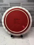 Corningware Etch. Pie Plate 9.5" White W/red Bottom Stoneware Ruffled Edge Euc!. Fixed Price $27.85.