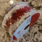 Celebrate Velvet White Trim Wired Ribbon Santa's Belt Christmas 1.5"X15FT. Fixed Price $14.99.
