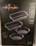 Hells Kitchen 4 Piece Bakeware Set Nib 2 Round Cake Pans Loaf 11.5" X 6". Fixed Price $18.74.