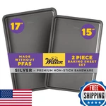 Wilton Silver 2- Piece Non-stick Baking Sheet Set, Stainless Steel Bakeware For. Fixed Price $41.16.