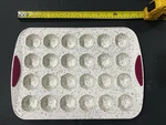 Trudeau Confetti 24-CAVITY Silicone Muffin Pan Non-stick W/ Handles, Ds Safe. Fixed Price $16.17.