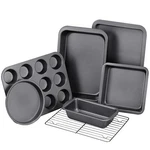 Baking Pans Sets, Nonstick Bakeware 7-PIECE With Round/square Cake Pan, Loa. Fixed Price $46.33.