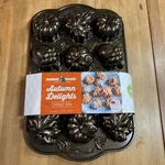Nordic Ware Autumn Delights Cakelet Pan, Cast Aluminum Acorn Pumpkin Leaf Design. Fixed Price $19.99.