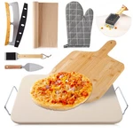 Zonzest 8 Pcs Pizza Stone Set, Extra Large 15 12 Inch For Grill, .... Fixed Price $65.61.
