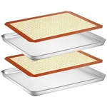 Best Wildone Baking Sheet With Silicone Mat Set, Stainless Steel Cookie Pan. Fixed Price $33.99.