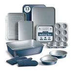 Bakeware Set 13 Pcs Nonstick Stackable Heavy Duty Denim Country Kitchen Deluxe. Fixed Price $154.99.