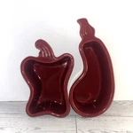 Chantal Ceramic Baking/serveware Dishes Pepper/eggplant Set Of 2- Burgundy. Fixed Price $16.00.