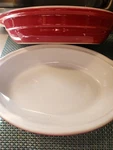 (2)EMILE Henry France 10" X 7" 2" Baking Casserole Dish Ceramic Model 0118 Red. Fixed Price $60.00.