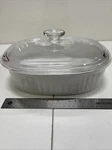 Corning Ware French White Oval Casserole Covered Baking Dish 2-1/2 Qt #F-2-B. Fixed Price $16.55.