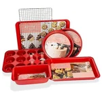 New Rorence Bakeware Set Of 7 Baking Pans Nonstick Carbon Steel Red. Fixed Price $44.99.