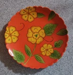 Temp-tations Presentable Ovenware By Tara Dinner Plates Orange Poppy Passion. Fixed Price $12.00.