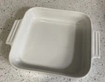 Creuset White Stoneware 9" Square Baking Dish Casserole Baker 9X9. Fixed Price $24.50.