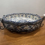 Temptations Ovenware World Blue 10"SCALLOPED Casserole Quiche Dish Holder. Fixed Price $15.00.