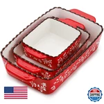 Avla 3 Pack Ceramic Bakeware Set Porcelain Rectangular Baking Dish Lasagna Pans. Fixed Price $66.65.