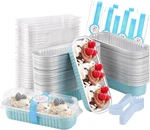 400PCS Mini Cake Pans Disposable Loaf With Lids And Spoons Stic.... Fixed Price $41.41.