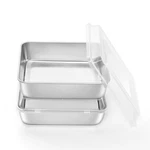 8X8 Inch Square Baking Cake Pan With Lid Set Of 2 Stainless Steel Brownie Las.... Fixed Price $30.01.