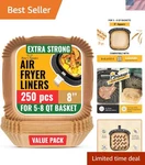 8X8 Disposable Air Fryer Parchment Paper Liners - Healthier Cooking Choice. Fixed Price $41.77.