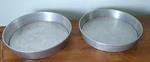 Vtg Wear-ever #2725 Aluminum Cake Pans 9" X 1-1/2" Removable Bottoms Usa. Fixed Price $12.99.