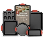 Baking Set 6 Piece Kitchen Oven Bakeware Deluxe Non-stick Black. Fixed Price $42.28.