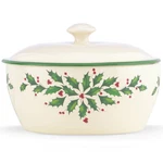 Lenox Christmas China Holiday Holly Round Covered Casserole - N/o. Fixed Price $34.97.