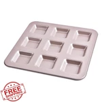 Bakeley Financier Cake Pan 9-CAVITY Non-stick Square Baking Gold. Fixed Price $27.99.
