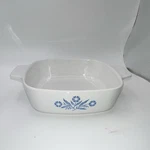 Corningware Square Glass Casserole Dish, White Blue Floral Pattern 1 Qt.. Fixed Price $12.00.