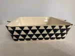 Thyme & Table Black White Geometric Triangle Stoneware Square Baker Casserole. Fixed Price $21.24.