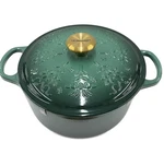 Le Creuset Cocotte Signature 24CM 9.5" Noel Relief Artichoke Gold Knob Cast Iro. Fixed Price $389.88.