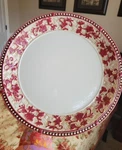 Temptations By Tara Set Of 4 Red Floral Lace 10" Dinner Plates. Fixed Price $39.99.